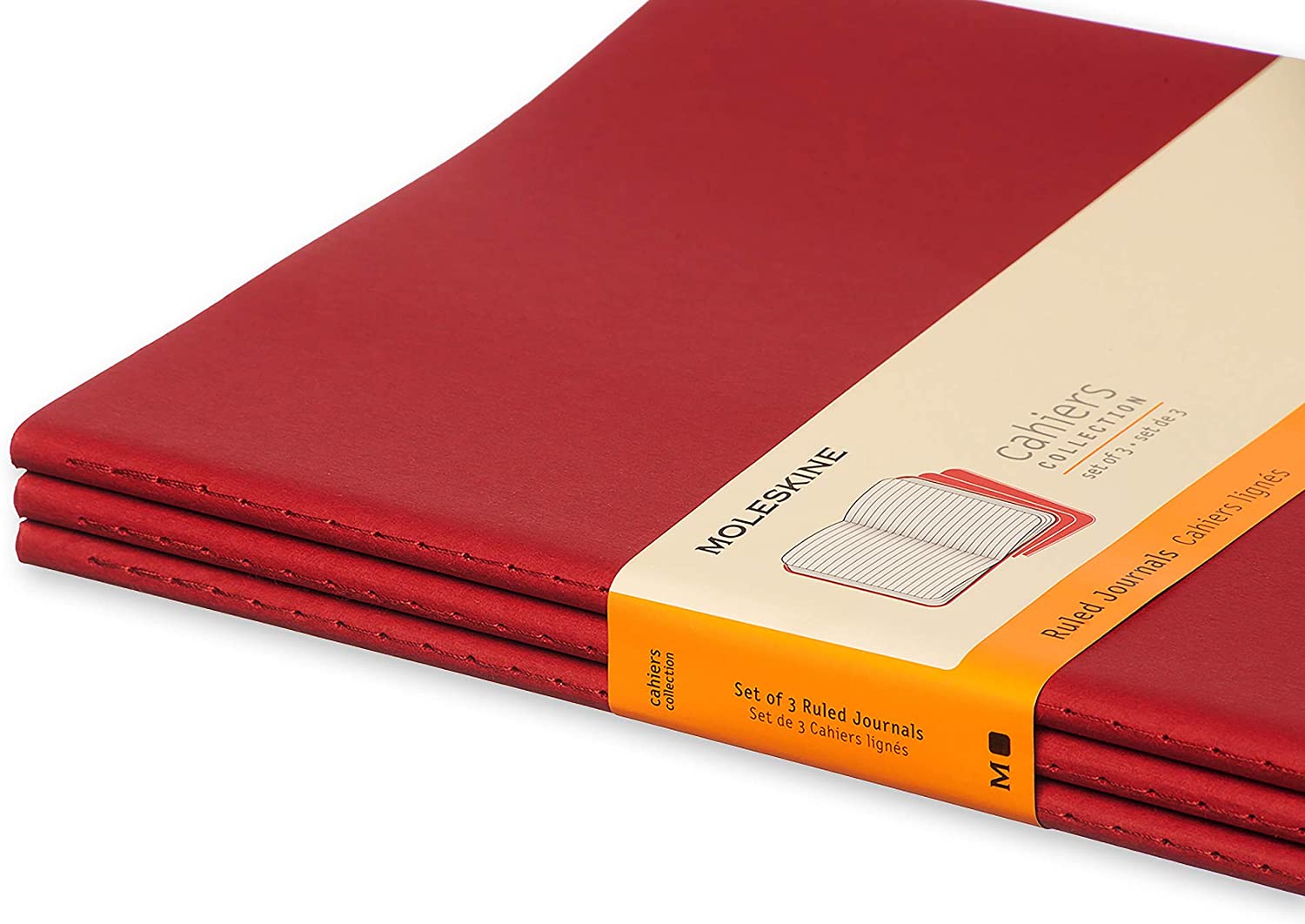Notatbok Moleskine Cahier Linjert Rød XL (3)