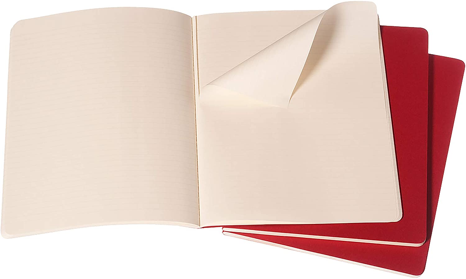 Notatbok Moleskine Cahier Linjert Rød XL (3)