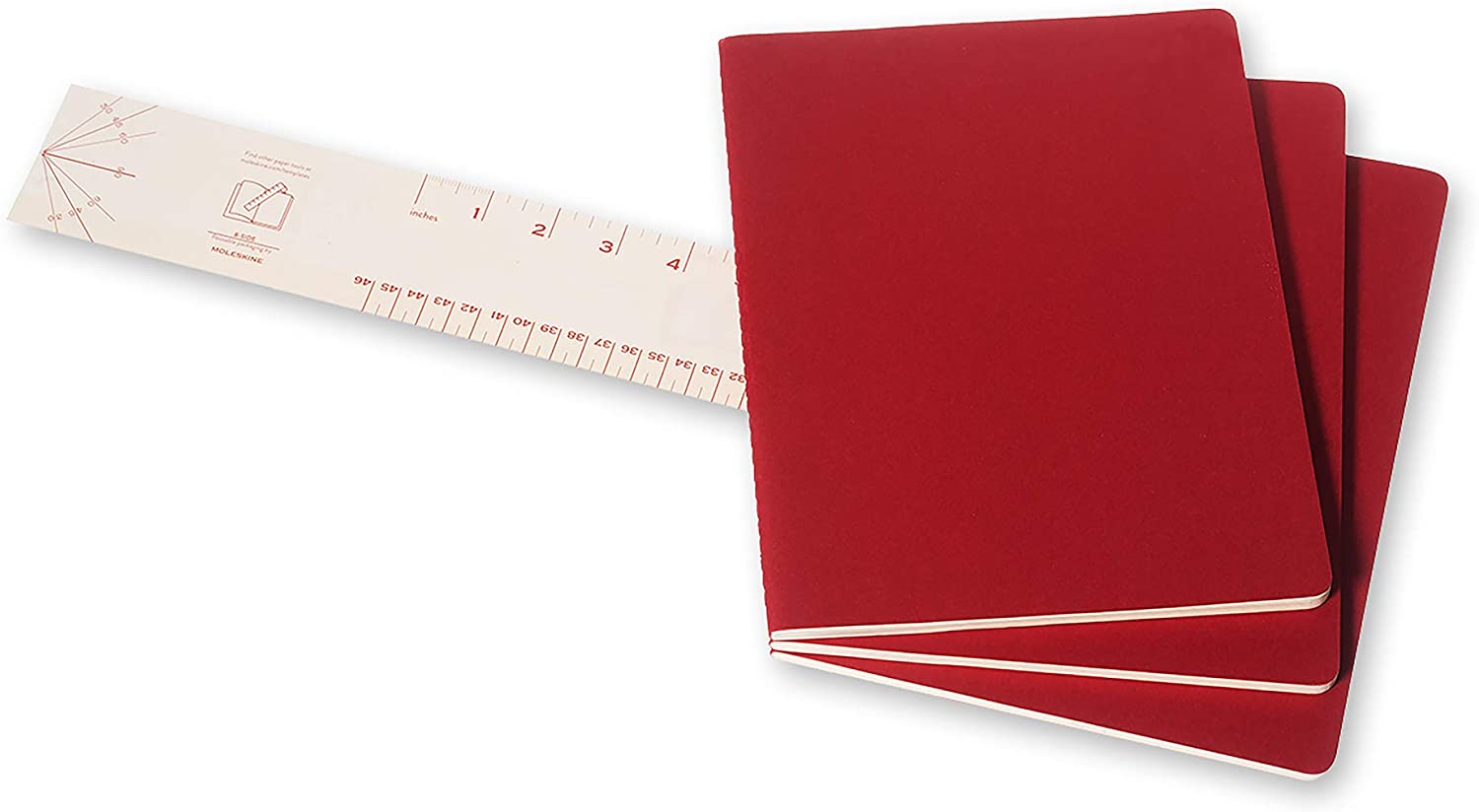 Notatbok Moleskine Cahier Linjert Rød XL (3)