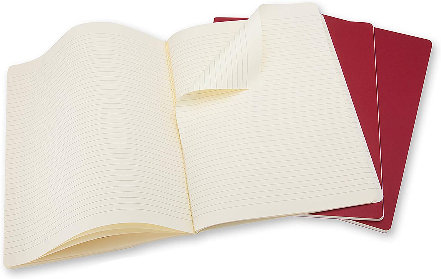 Notatbok Moleskine Cahier Linjert Rød XL (3)