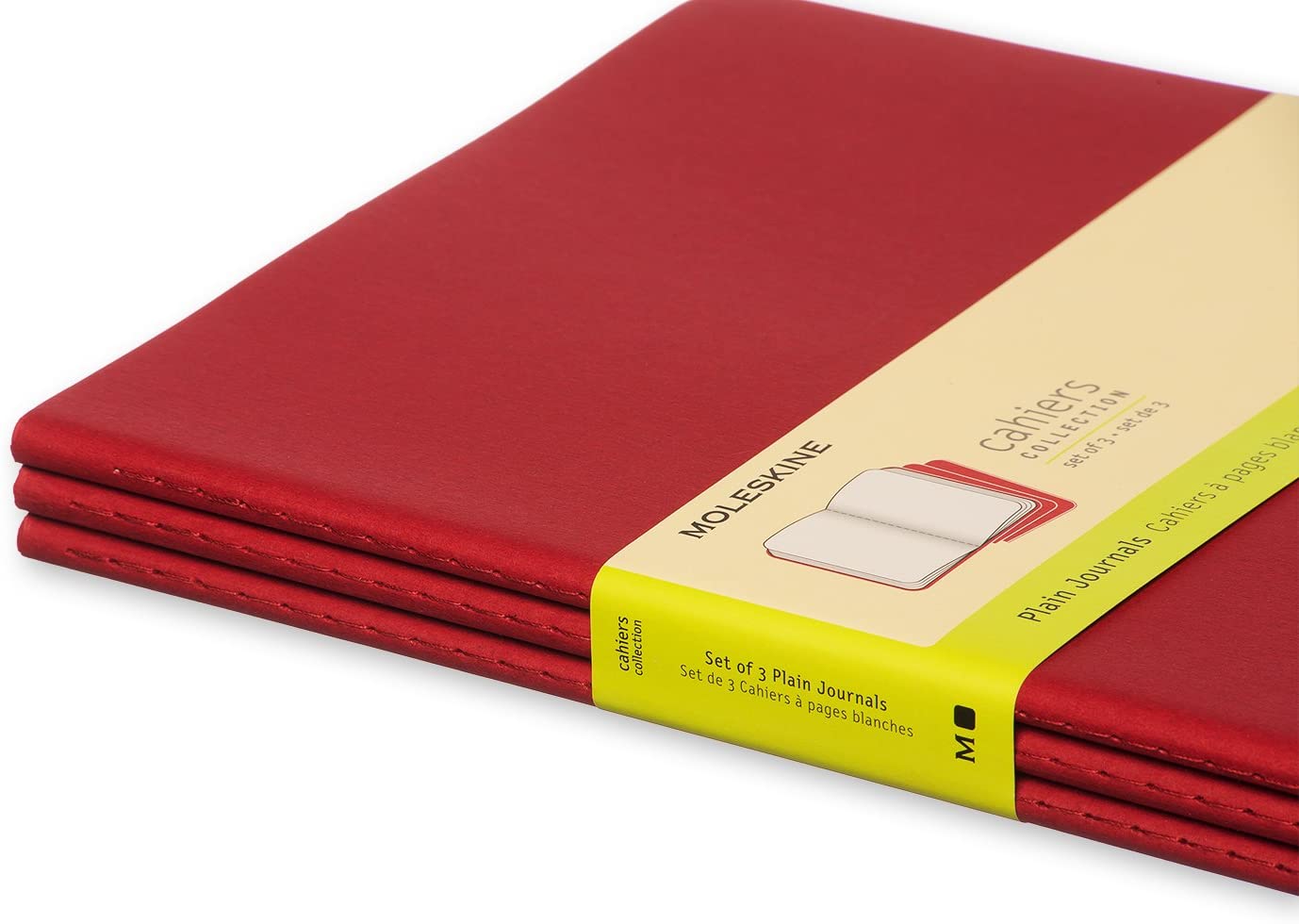 Notatbok Moleskine Cahier Ulinjert Rød XL (3)