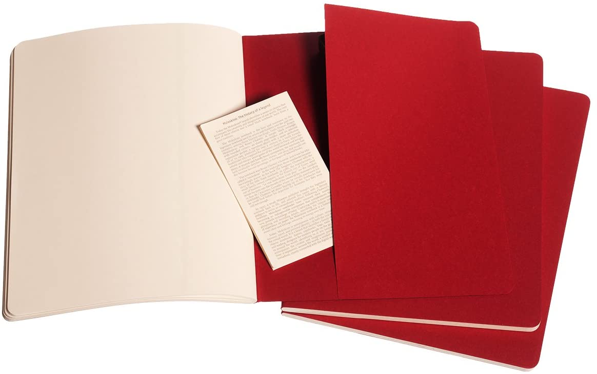 Notatbok Moleskine Cahier Ulinjert Rød XL (3)