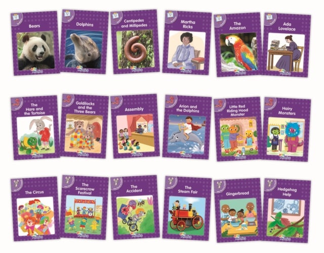 Core Purple Readers Complete Set (18 Books) - in Precursive Letters (British English Edition)
