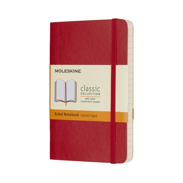Moleskine Notatbok Linjert Rød Myk Pocket