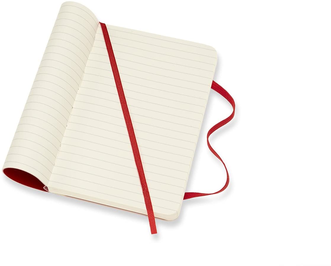 Moleskine Notatbok Linjert Rød Myk Pocket