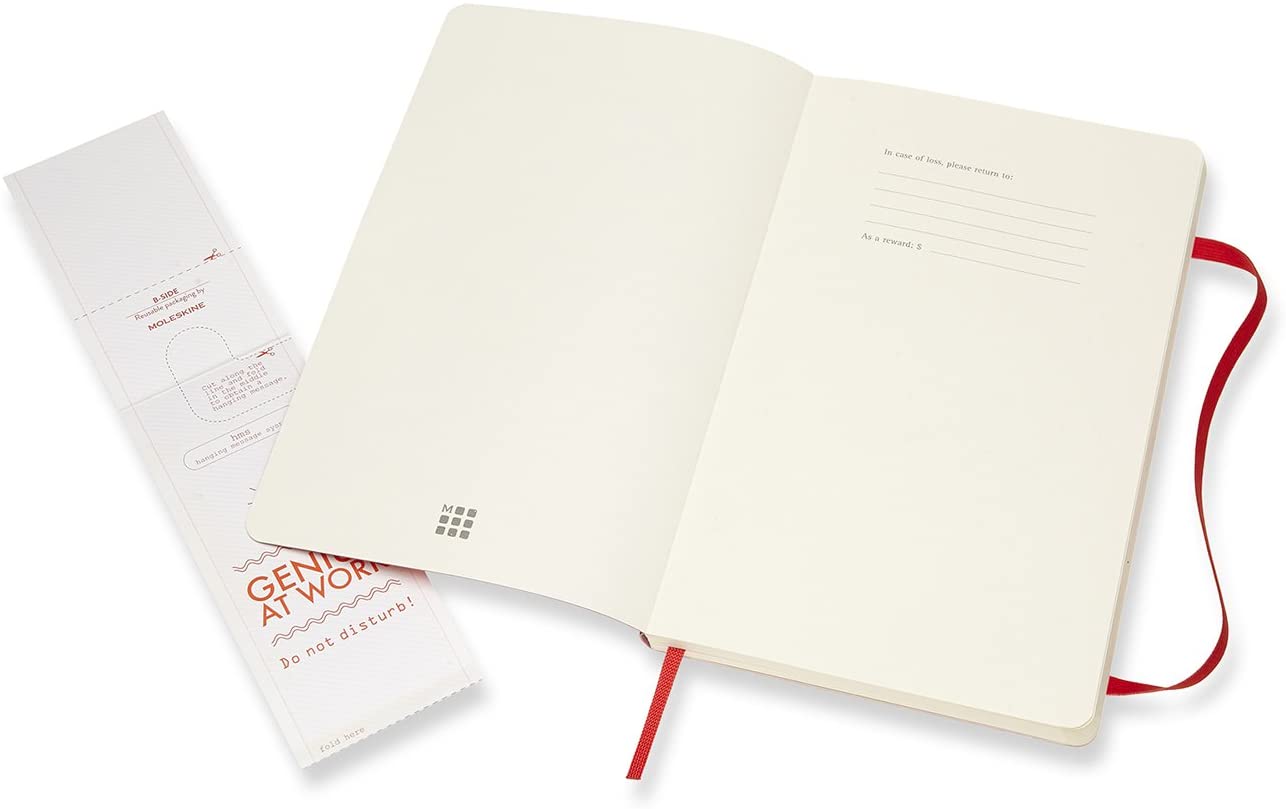 Moleskine Notatbok Ulinjert Rød Myk Large