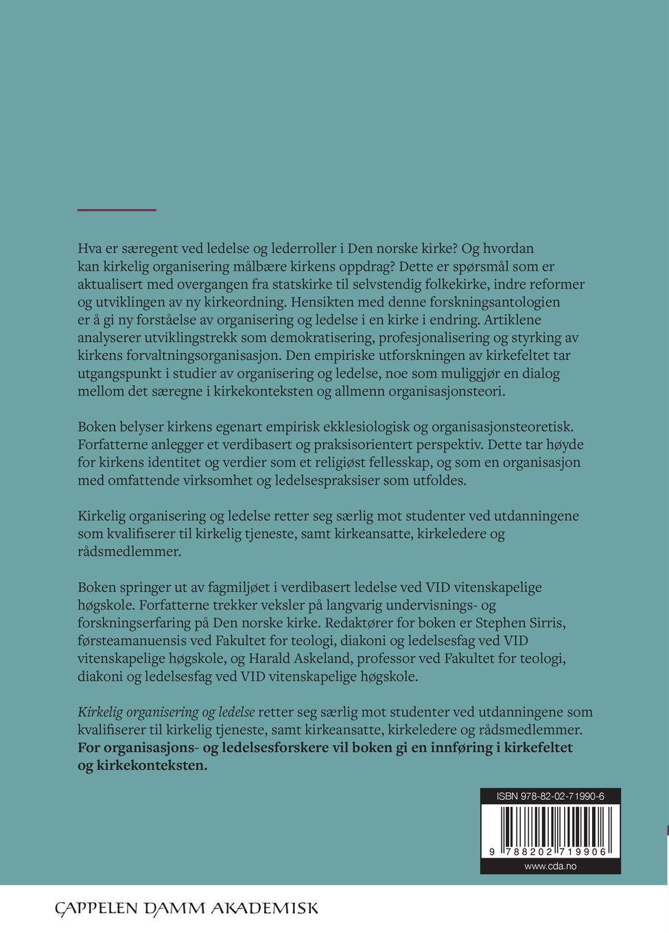 Kirkelig organisering og ledelse