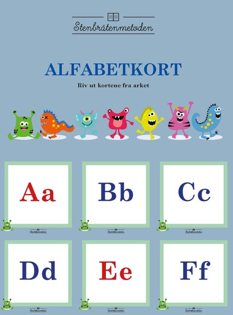 Stenbråtenmetoden. Alfabetkort 10 eks.