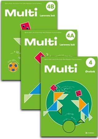 Multi 4, 3.utg. Pakke med Øvebok (20stk) og Lærerens bok A og B - matematikk for barnetrinnet