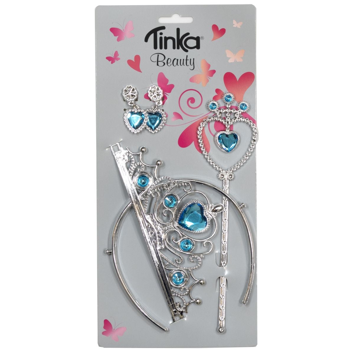 Prinsessesett Tiara, Ørepynt, Septer Blå Tinka