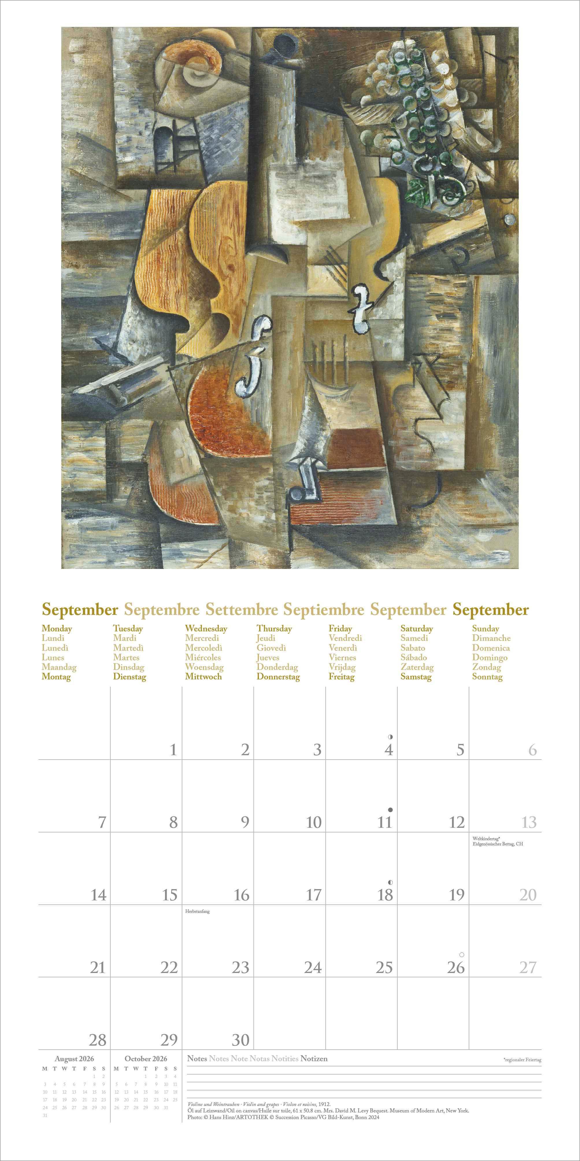 Kalender 2026 Picasso 30X30Cm