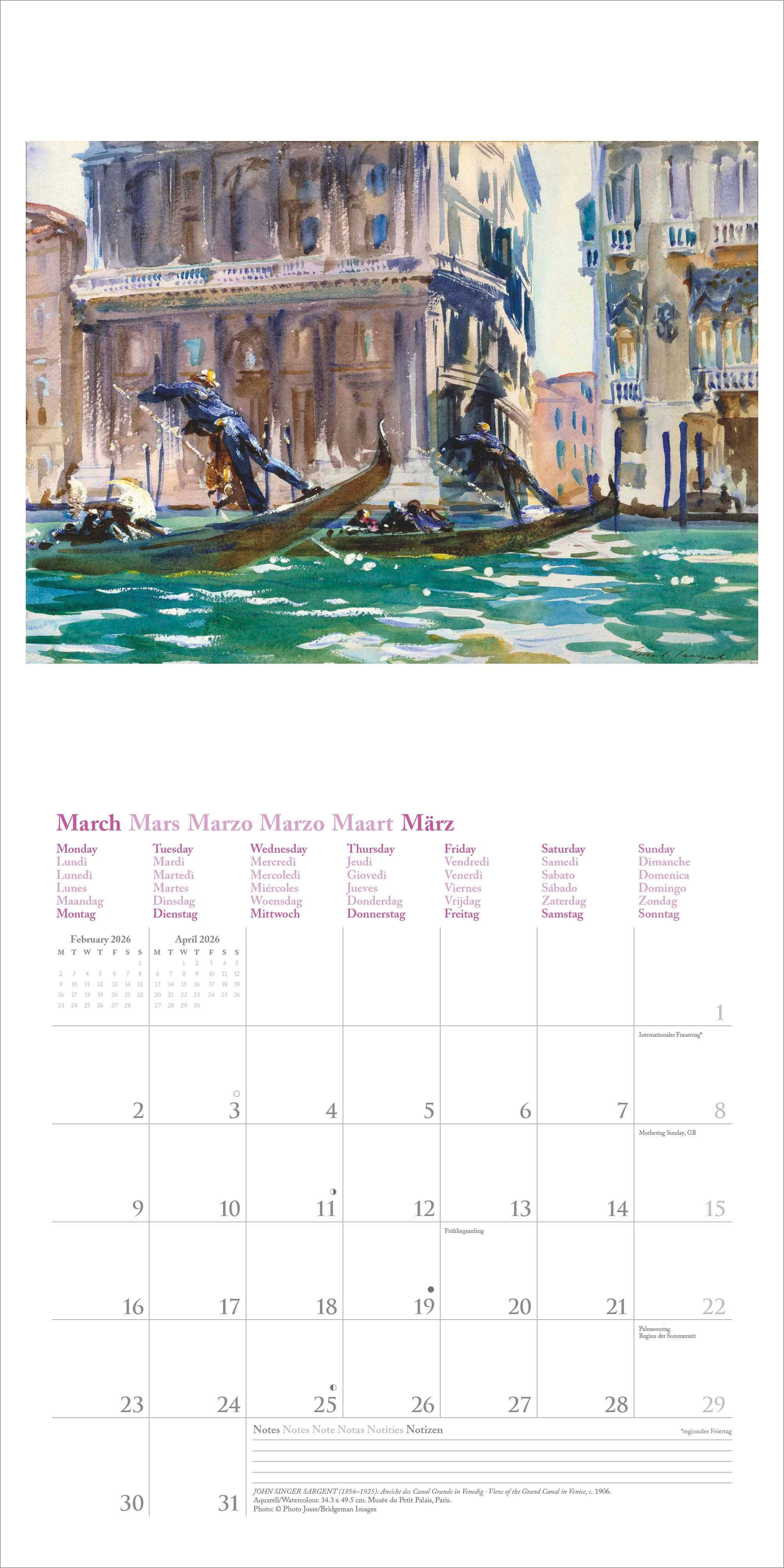 Kalender 2026 Impressionism 30X30Cm