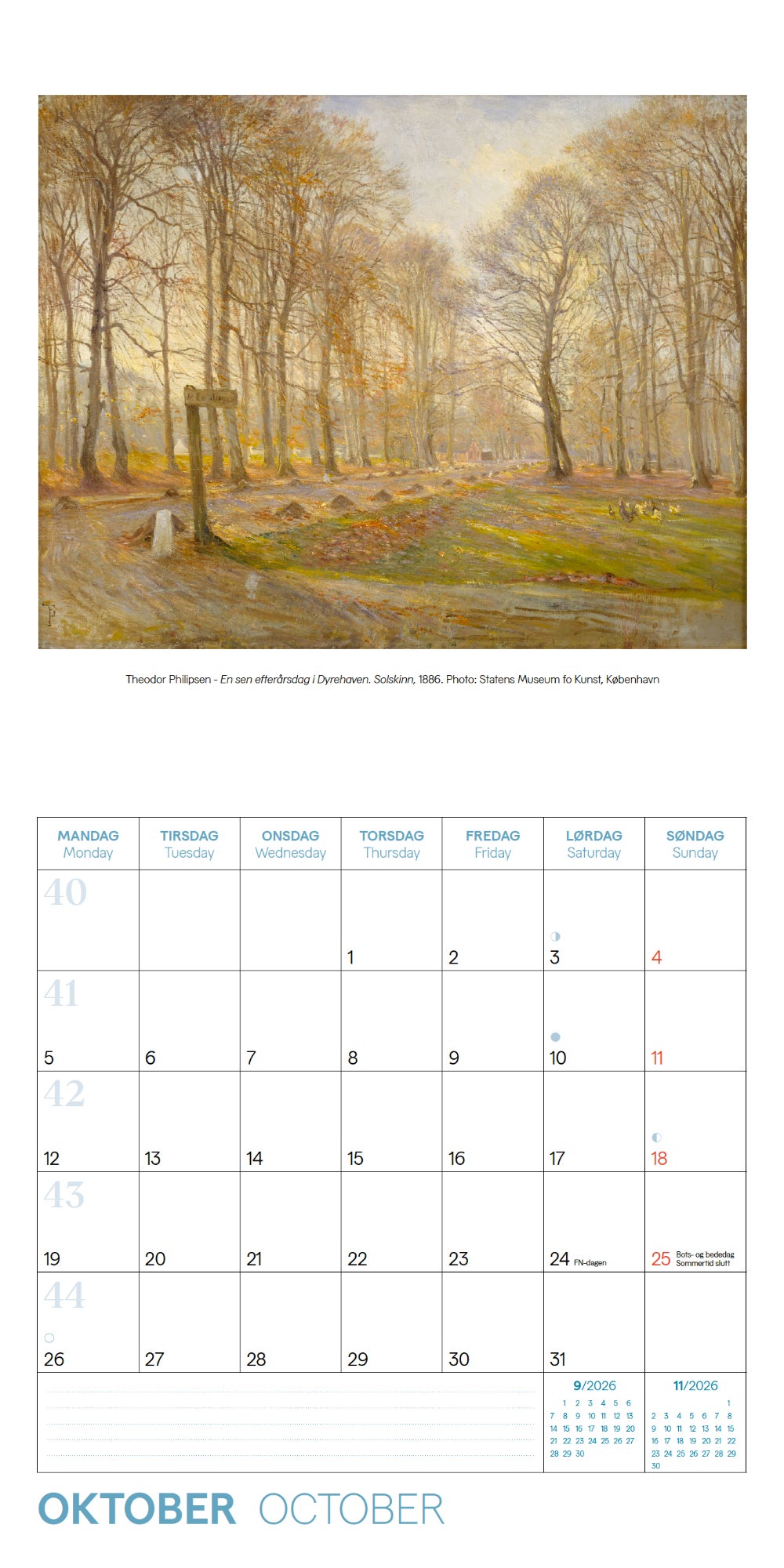 Kalender 2026 Nordic Paintings 30X30Cm