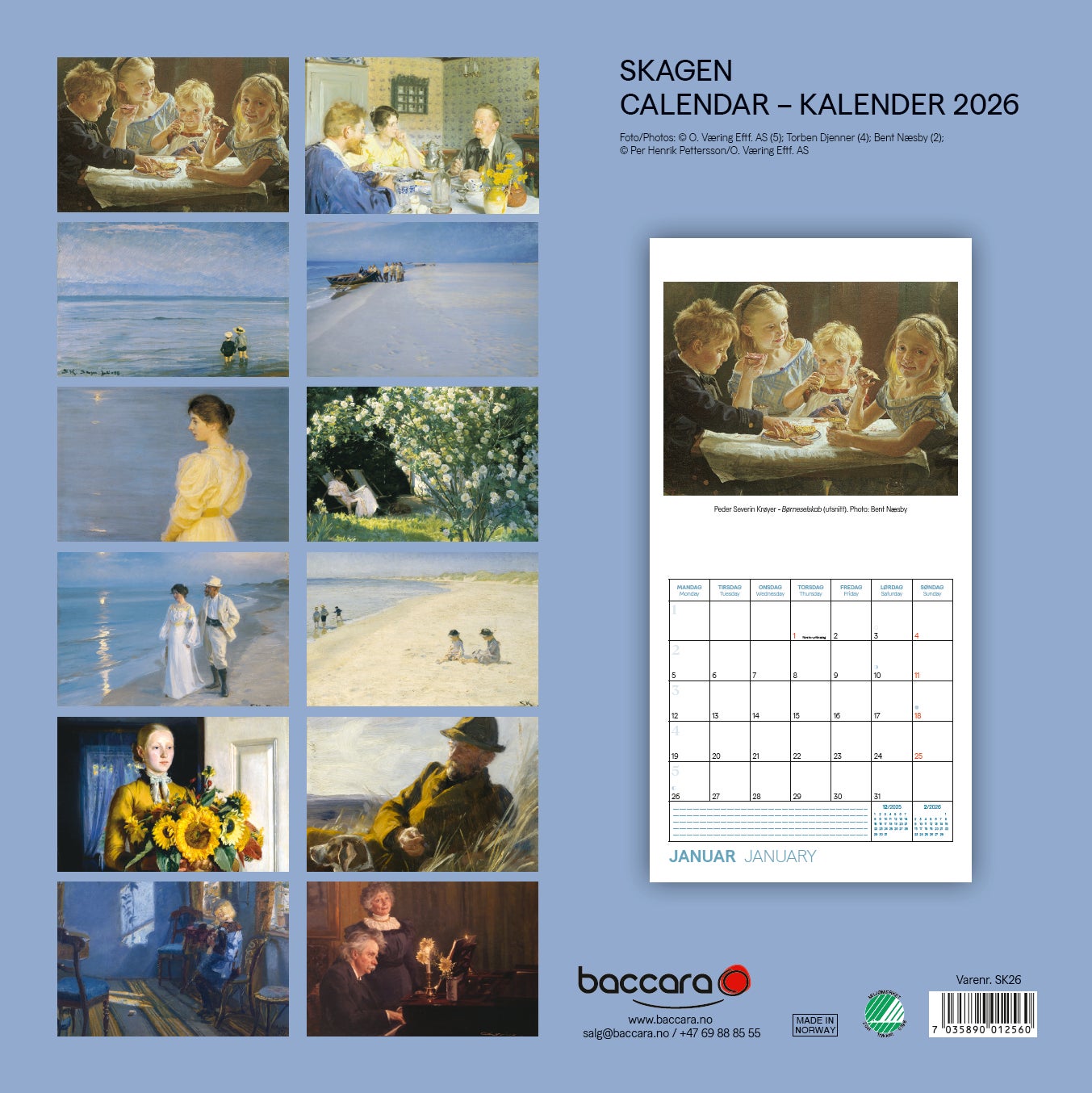 Kalender 2026 Skagen 30X30Cm