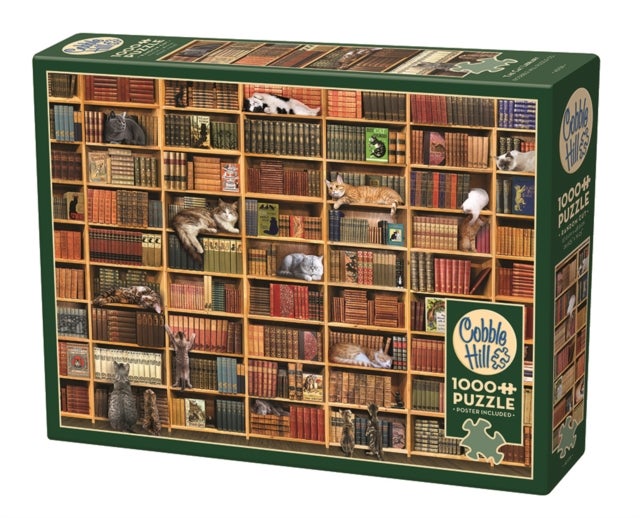 Puslespill 1000 Cat Library Cobble Hill