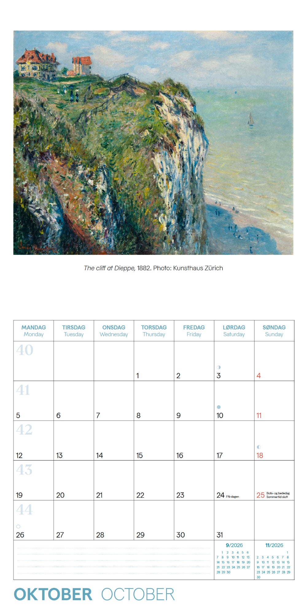 Kalender 2026 Monet 18X18Cm
