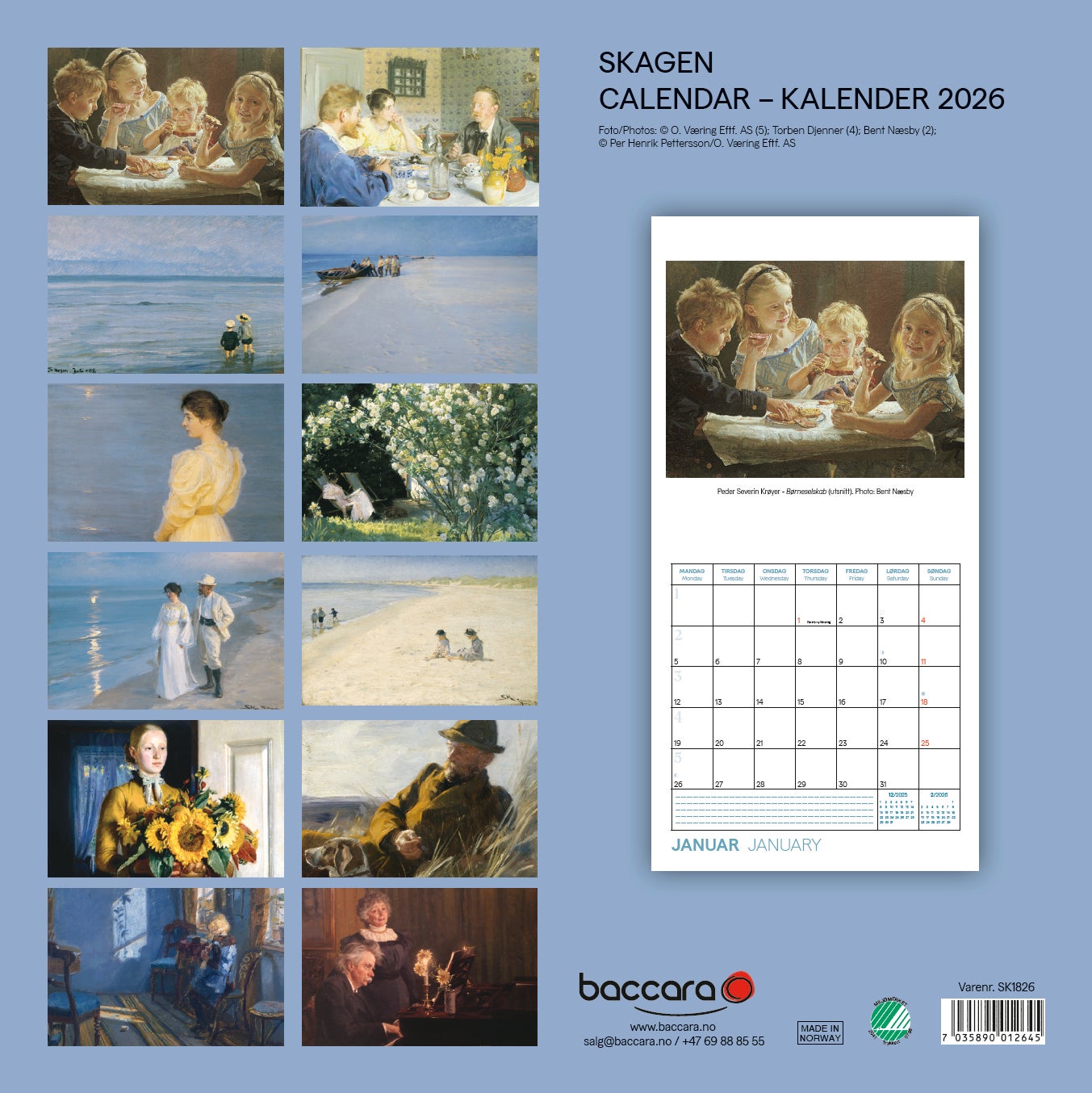 Kalender 2026 Skagen 18X18Cm