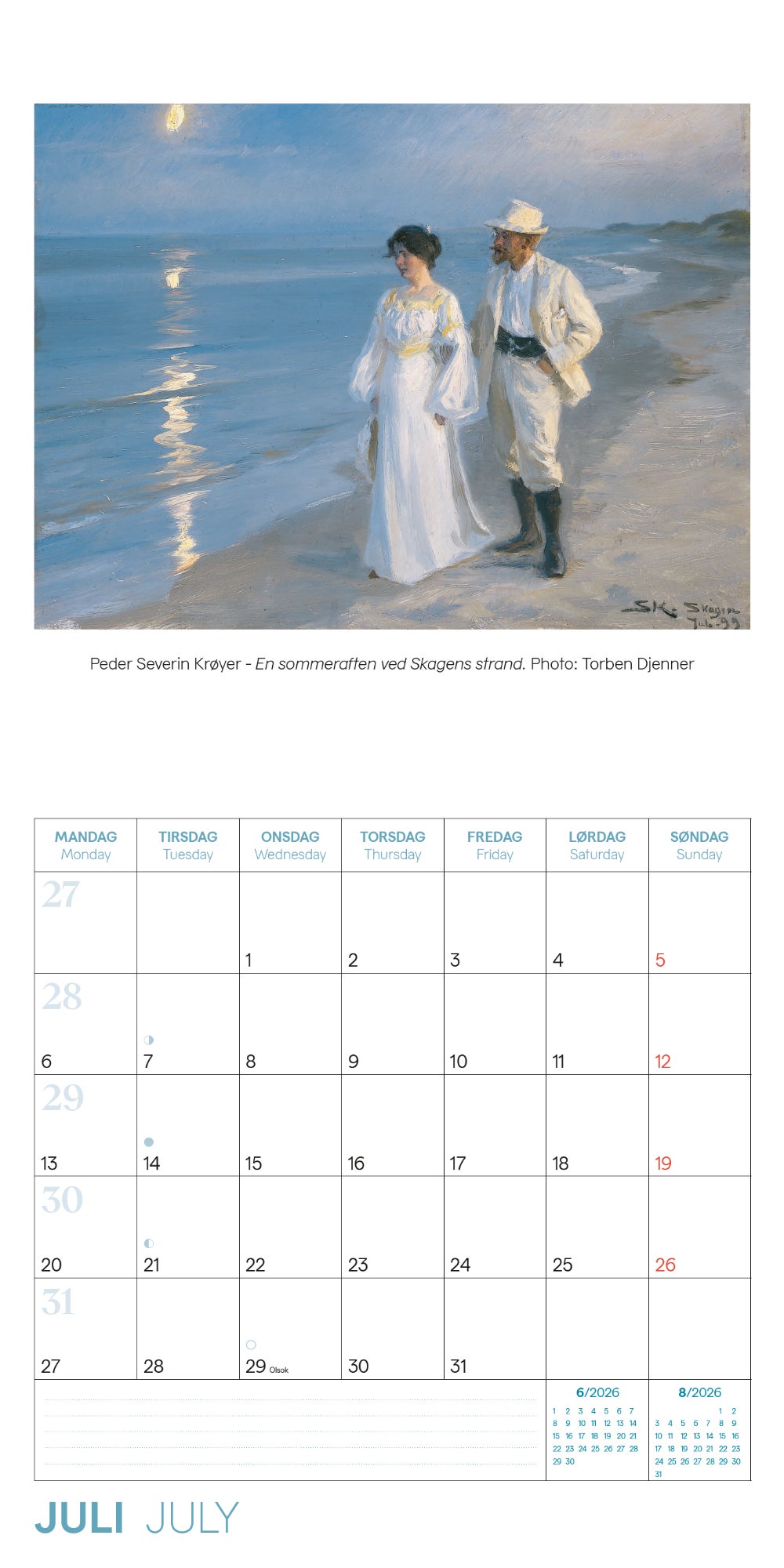 Kalender 2026 Skagen 18X18Cm
