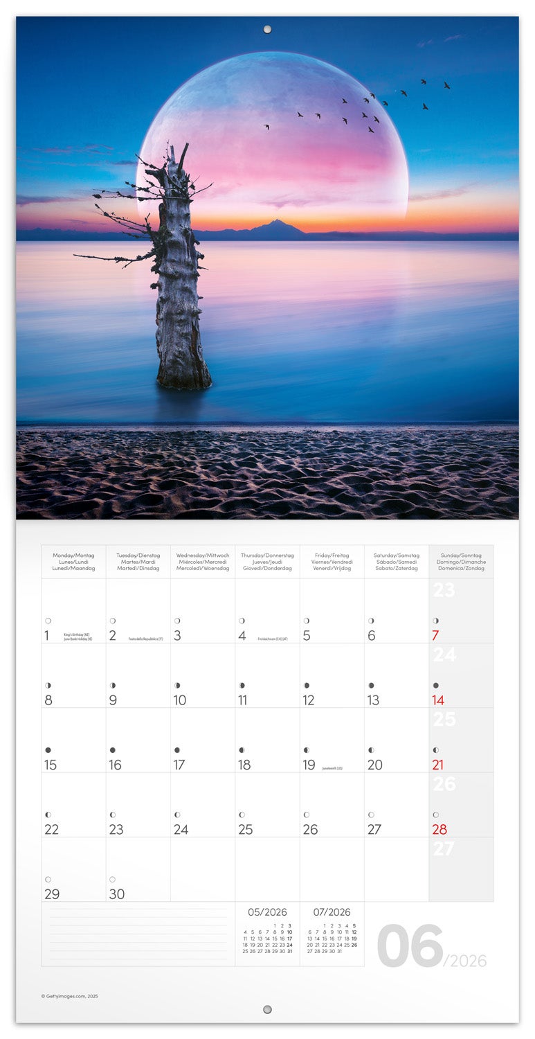 Kalender 2026 The Moon 30X30Cm