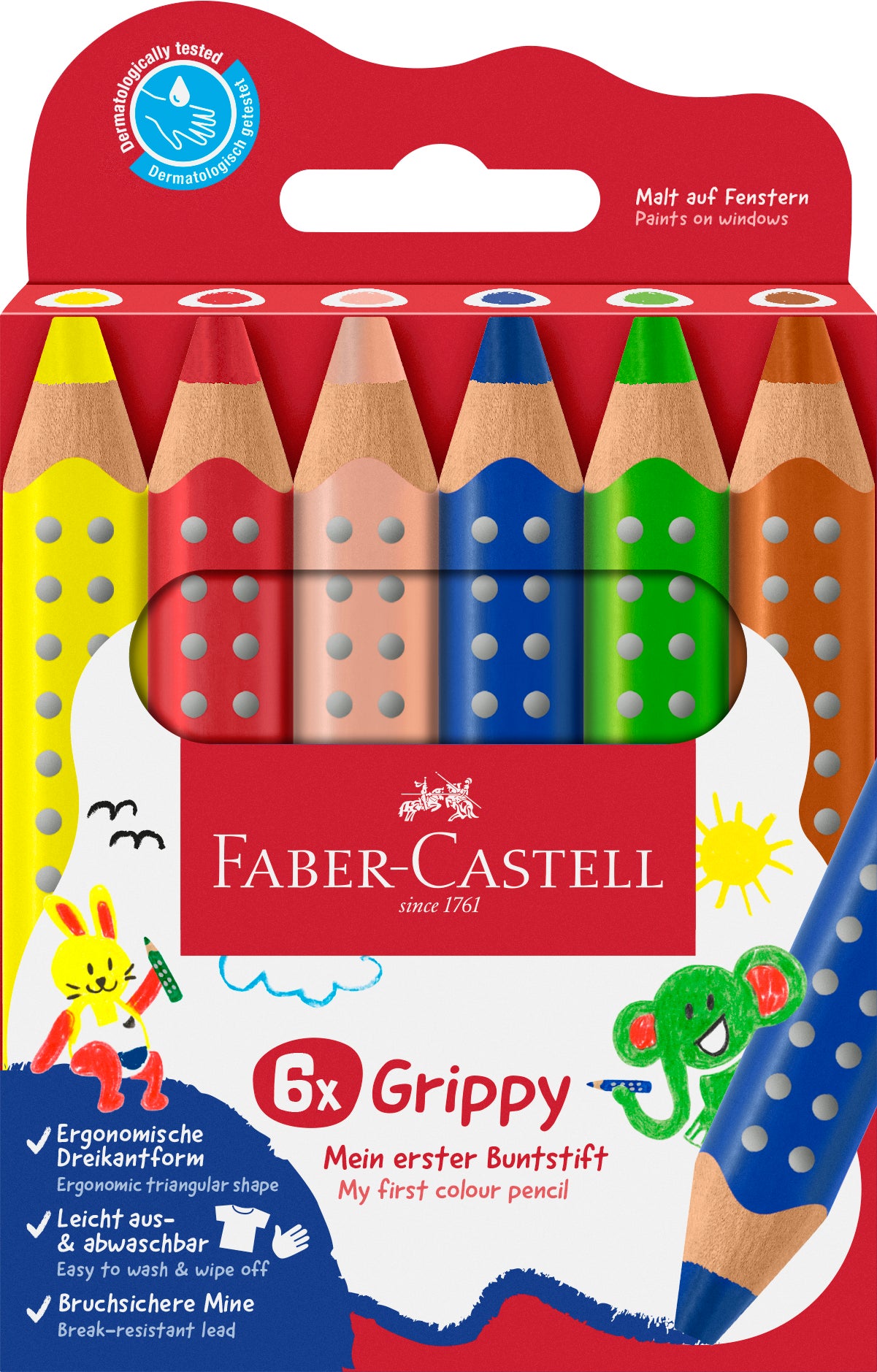 Fargeblyant Grippy Min Første 6pk