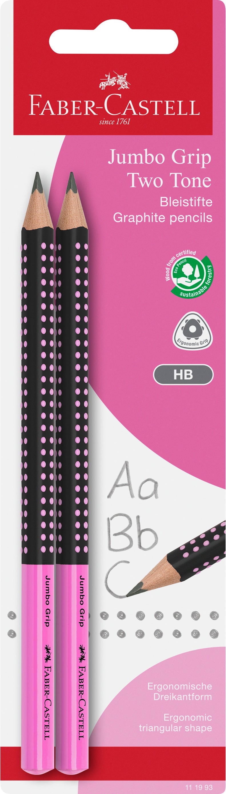 Blyant Faber Jumbo Grip Rosa Blå