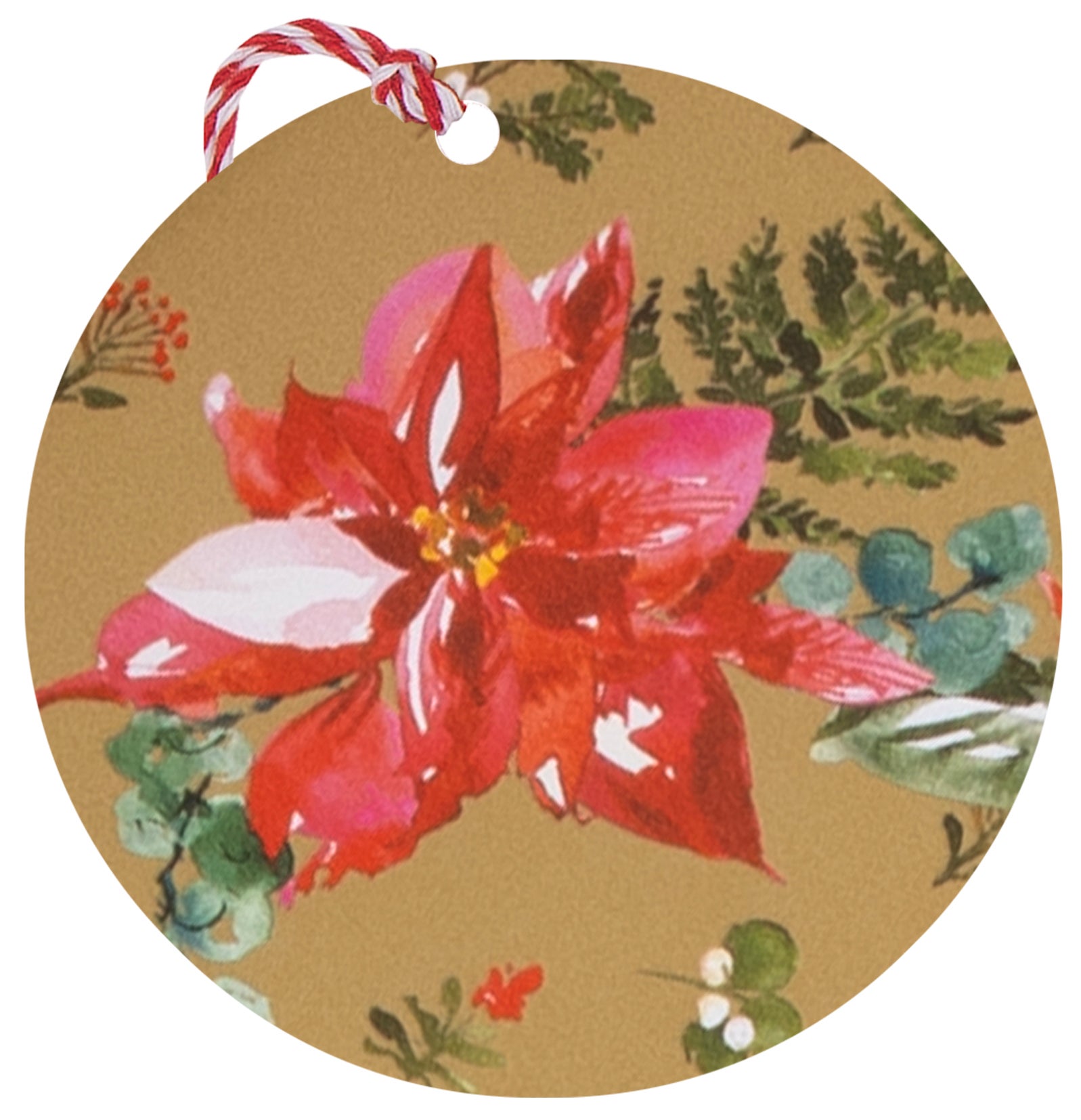 Gavemerkelapper 6pk Poinsettia Gold