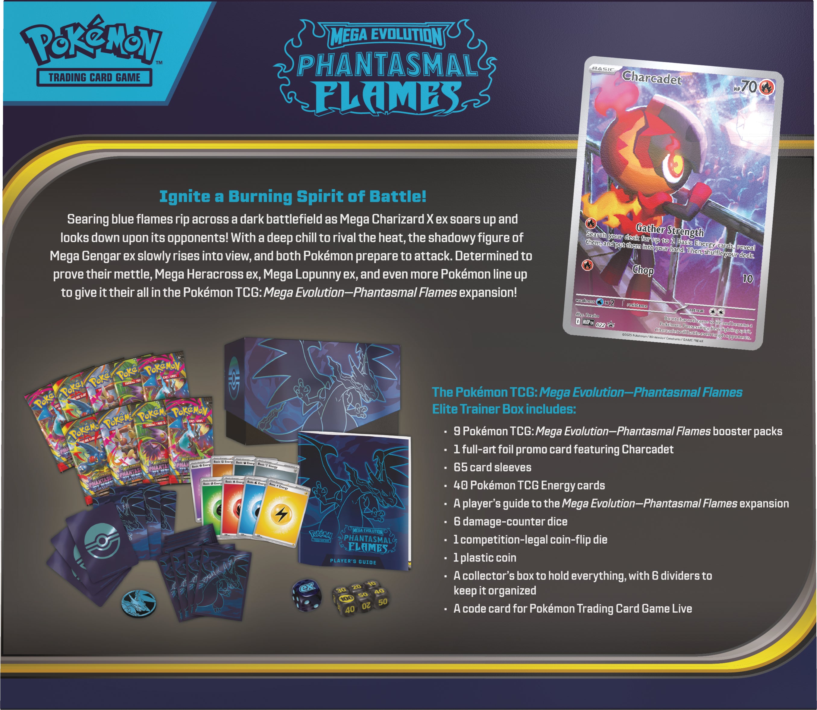 Pokemon Mega Evolution 2 Phantasmal Flames Elite Trainer Box