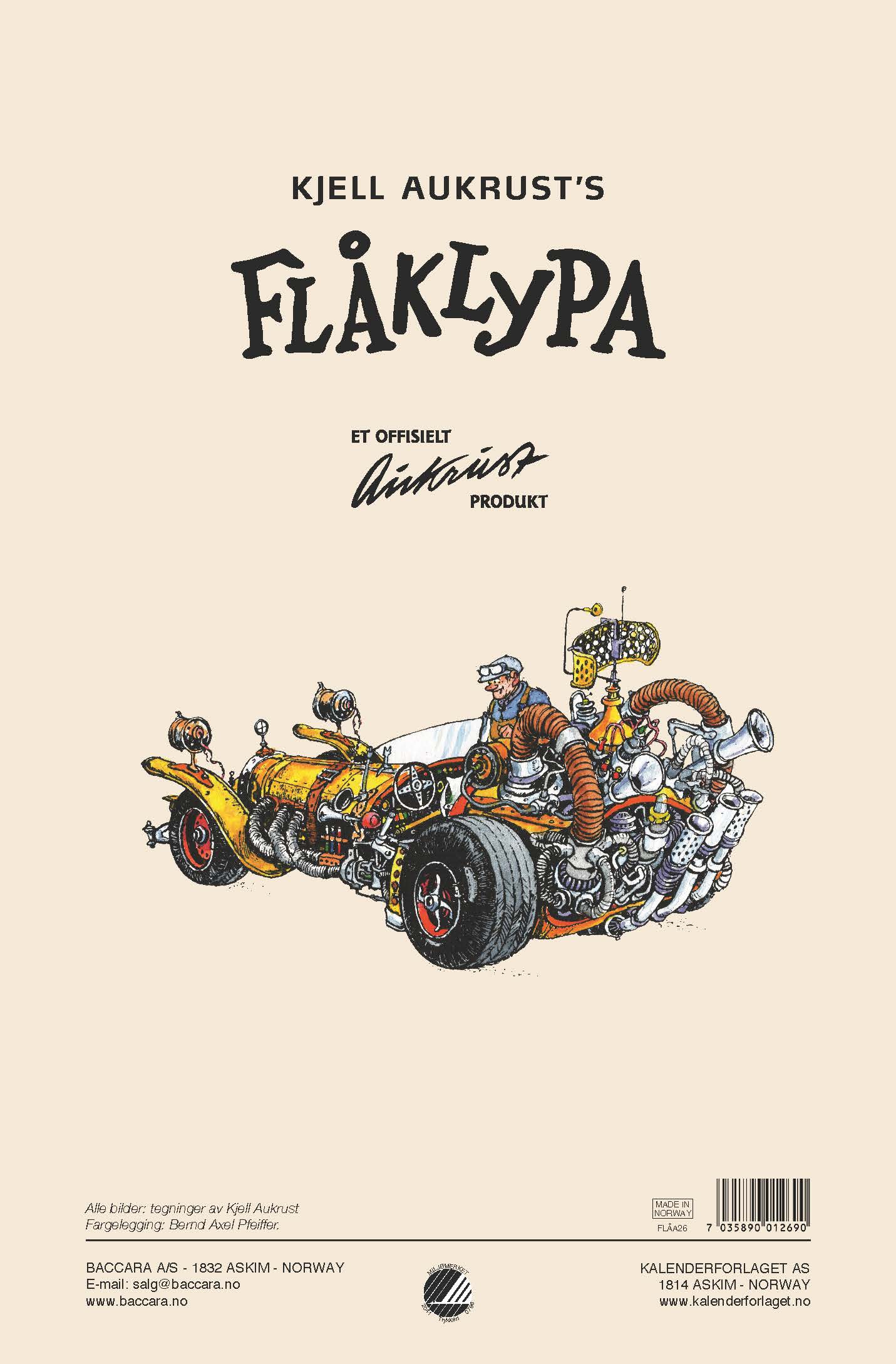 Kalender 2026 Flåklypa 23X34Cm