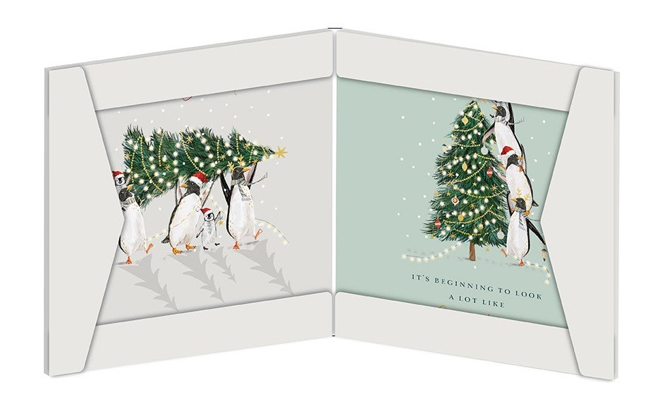Julekort Penguin Party 8pk