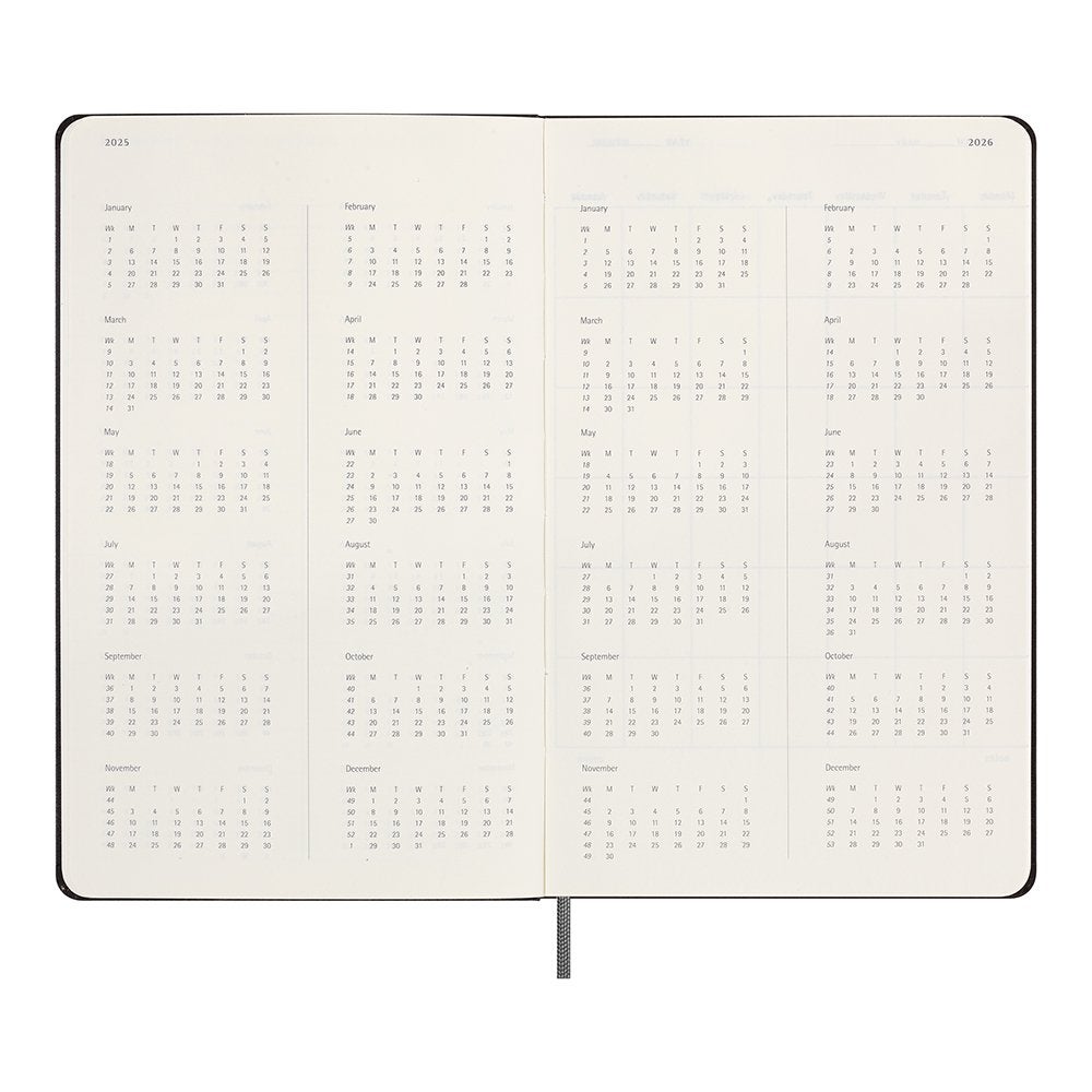 Kalender Moleskine Udatert Hard L Uke Notat Sort