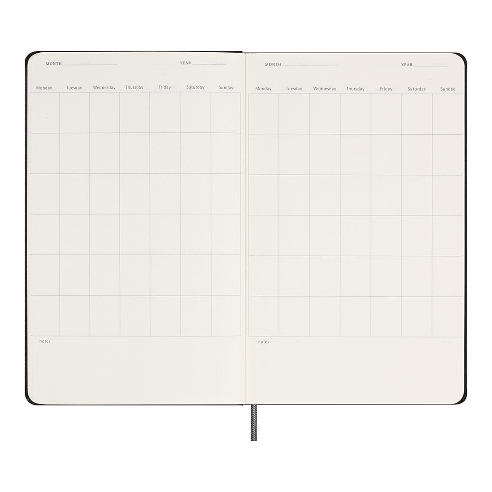 Kalender Moleskine Udatert Hard L Uke Notat Sort