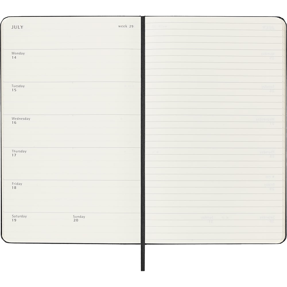 Kalender Moleskine 25/26 18M Hard L Uke Sort