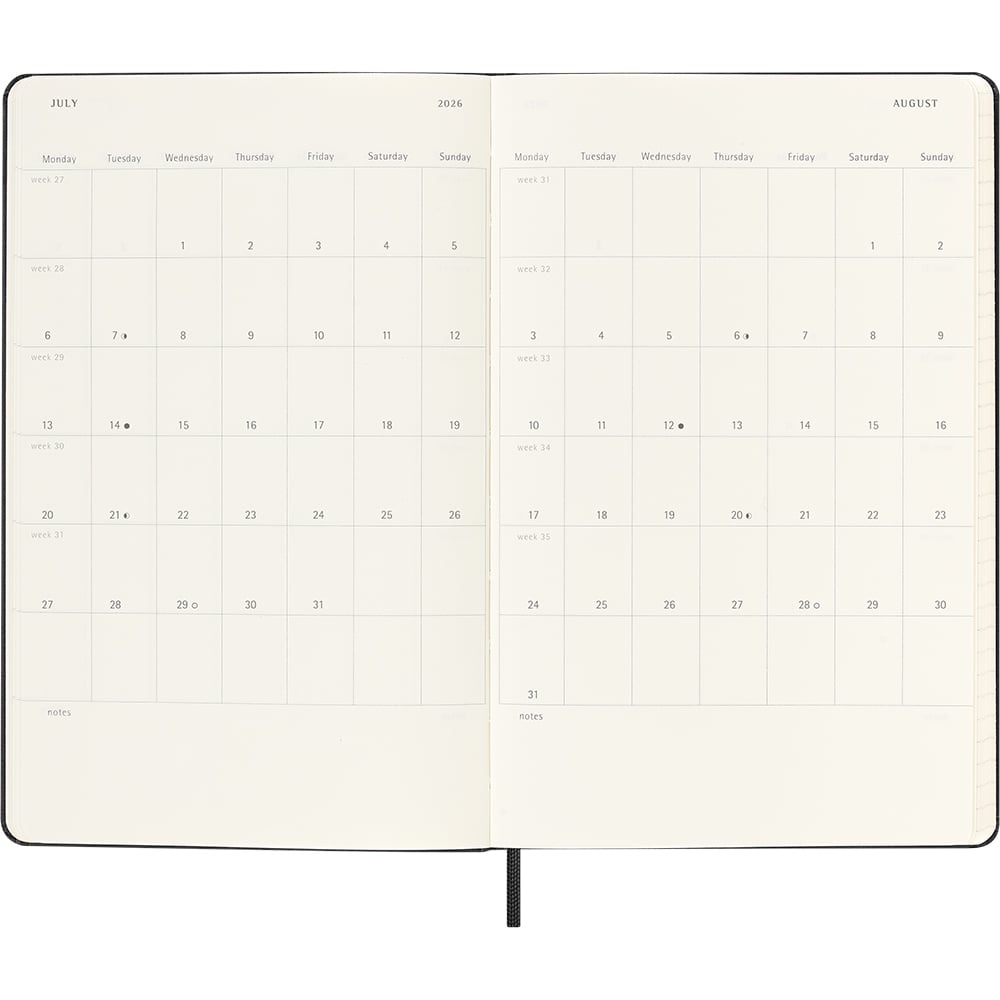 Kalender Moleskine 25/26 18M Hard L Uke Sort