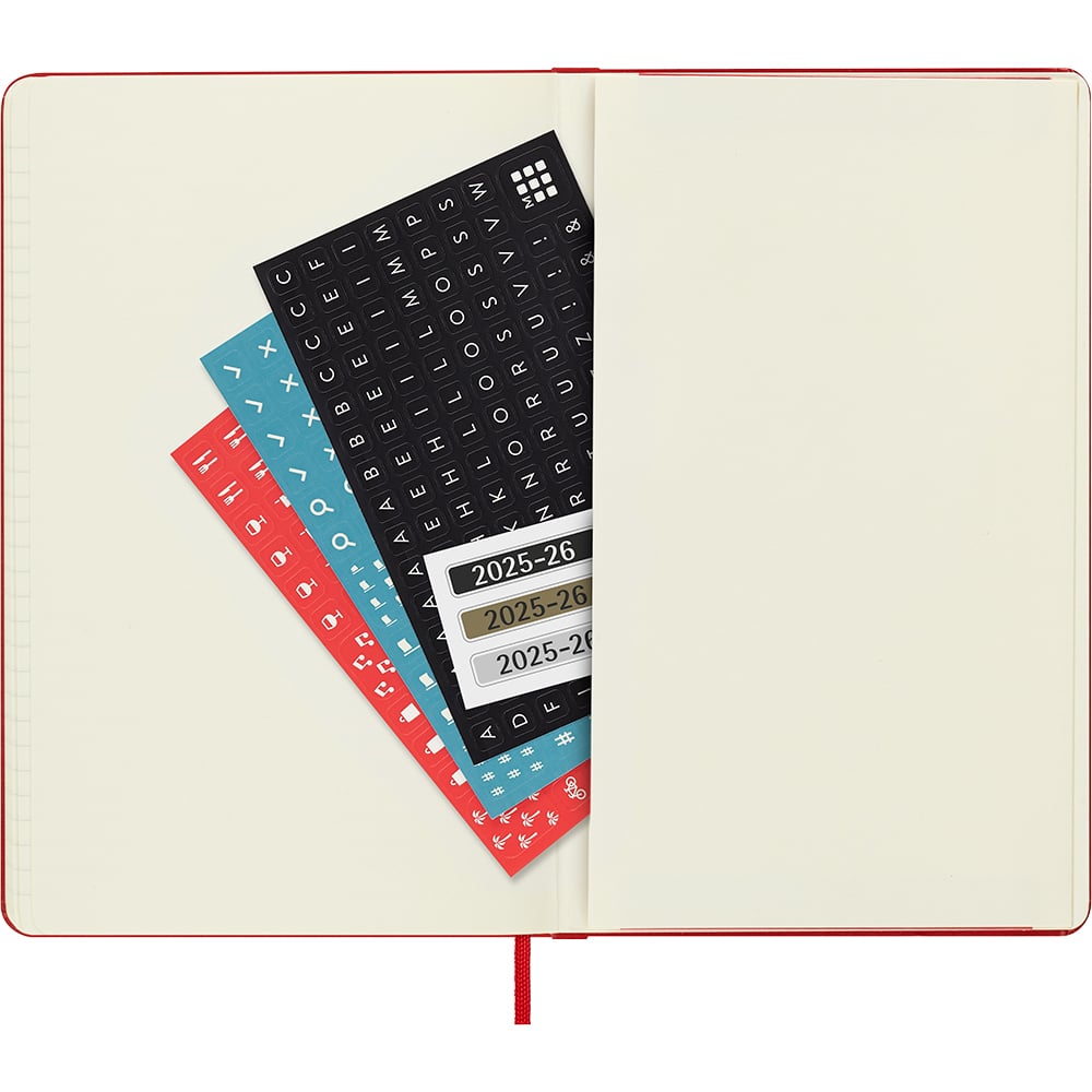 Kalender Moleskine 25/26 18M Hard L Uke Rød