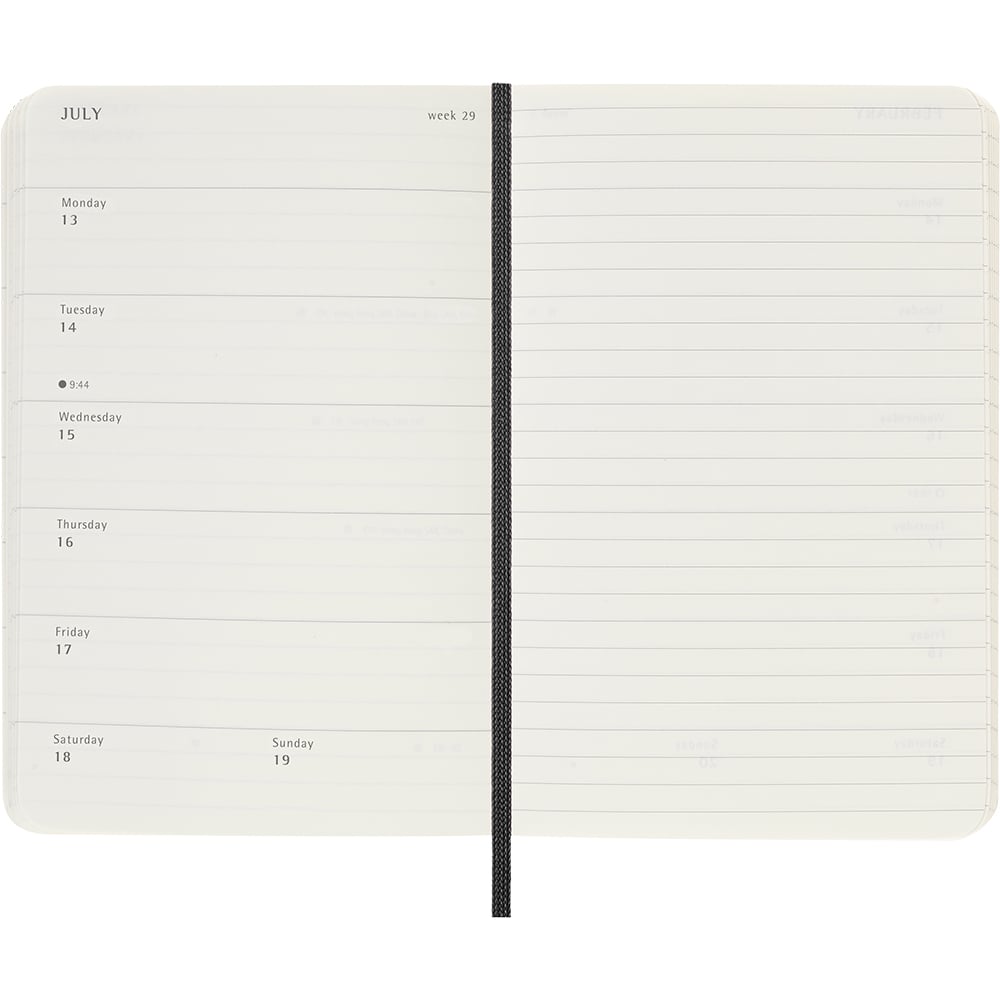 Kalender Moleskine 25/26 18M Soft Pocket Uke Sort