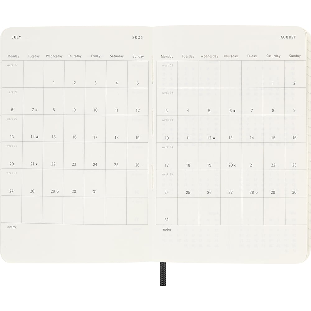 Kalender Moleskine 25/26 18M Soft Pocket Uke Sort