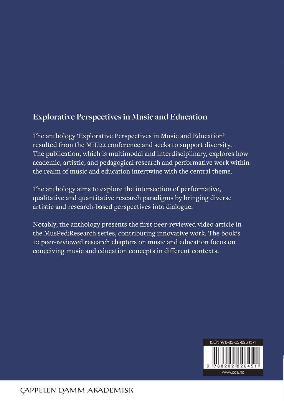 Explorative perspectives in music and education