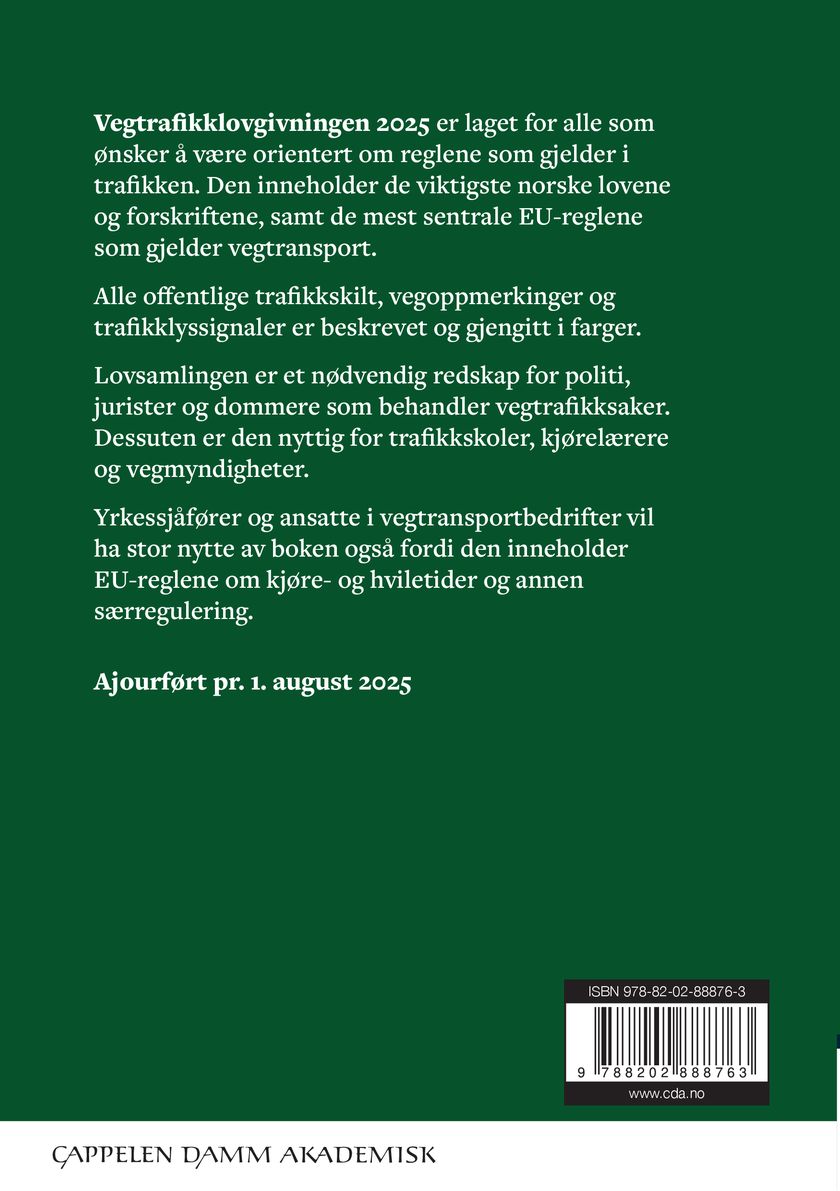 Vegtrafikklovgivningen 2025