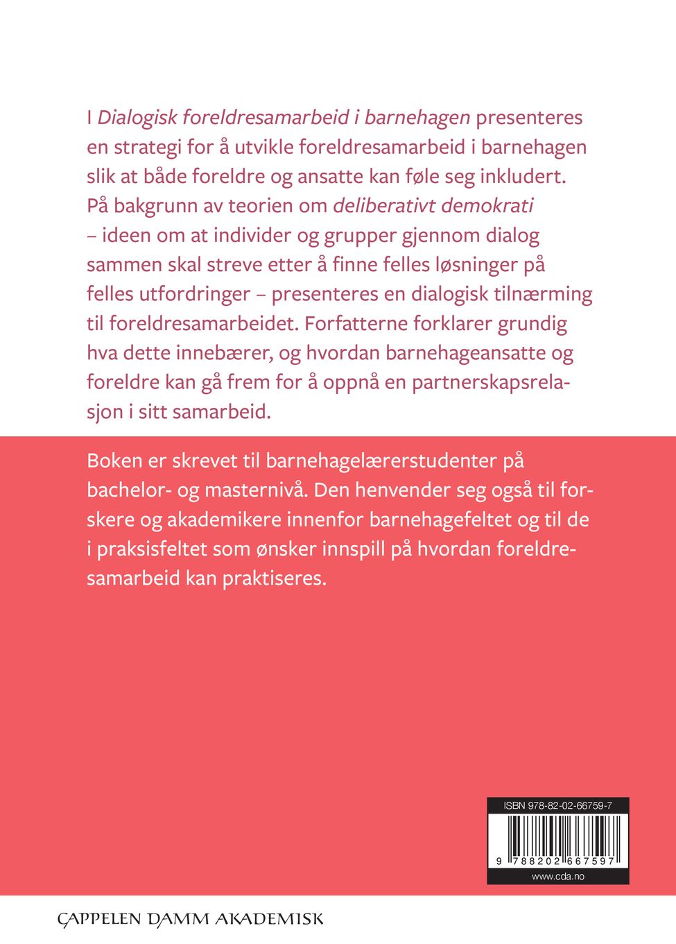 Dialogisk foreldresamarbeid i barnehagen