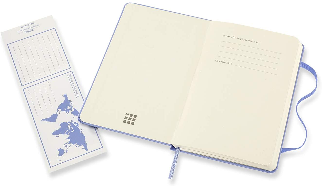 Moleskine Notatbok Hard P Linjert Hydrangea Blue