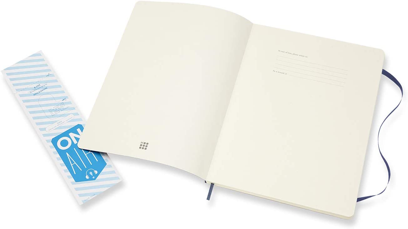 Moleskine Notatbok Ulinjert Safir Myk XL