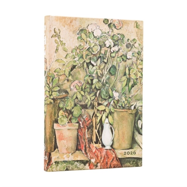 2026 Cezanne''s Terracotta Pots and Flowers Mini 12-month Verso Hardcover Flexi Dayplanner 2026 (Elastic Band Closure)