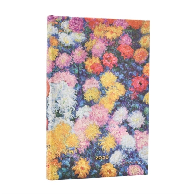 2026 Monet''s Chrysanthemums Mini 12-month Verso Hardcover Flexi Dayplanner 2026 (Elastic Band Closure)