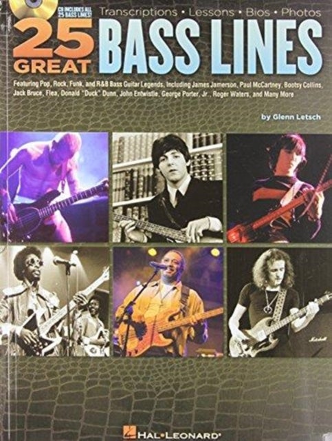 25 Great Bass Lines - Transcriptions · Lessons · Bios · Photos
