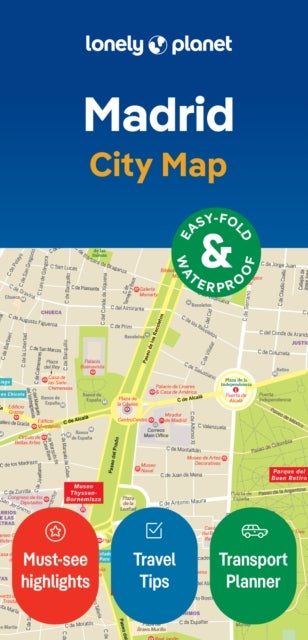 Lonely Planet Madrid City Map - Durable, Waterproof, Easy-Fold Planning Map with Attractions & Walking Tours
