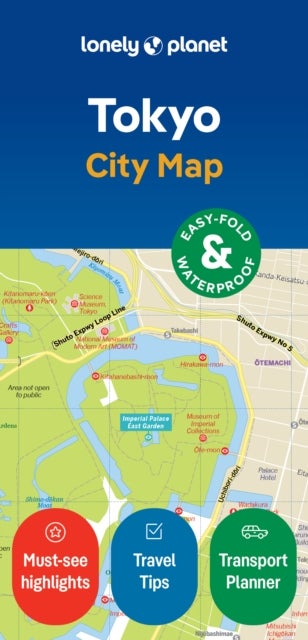 Lonely Planet Tokyo City Map - Durable, Waterproof, Easy-Fold Planning Map with Attractions & Walking Tours