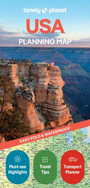 Lonely Planet USA Planning Map - Durable, Waterproof, Easy-Fold Travel Map with Attractions, Itineraries & Transport Guide