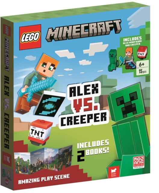 LEGO® Minecraft™: Alex vs. Creeper (with Alex minifigure, Creeper minibuild, LEGO pieces, 2 books and fold-out play scene)