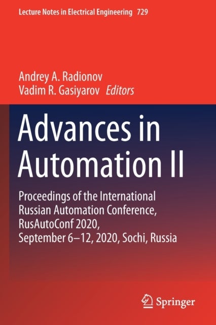 Advances in Automation II - Proceedings of the International Russian Automation Conference, RusAutoConf2020, September 6-12, 2020, Sochi, Russia