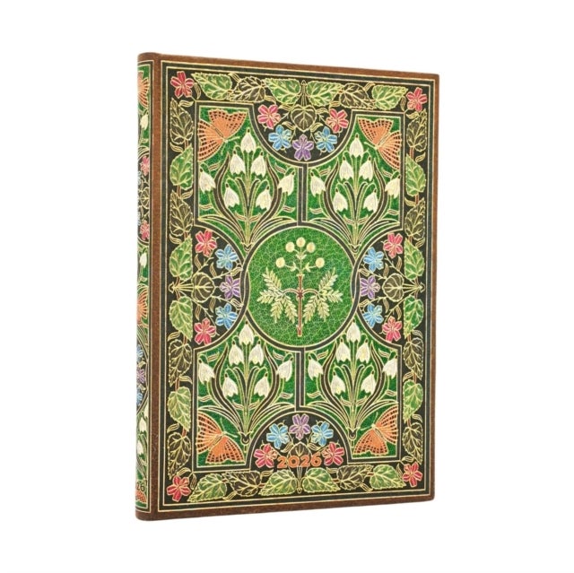 2026 Poetry in Bloom Midi 12-month Verso Hardcover Flexi Dayplanner 2026 (Elastic Band Closure)